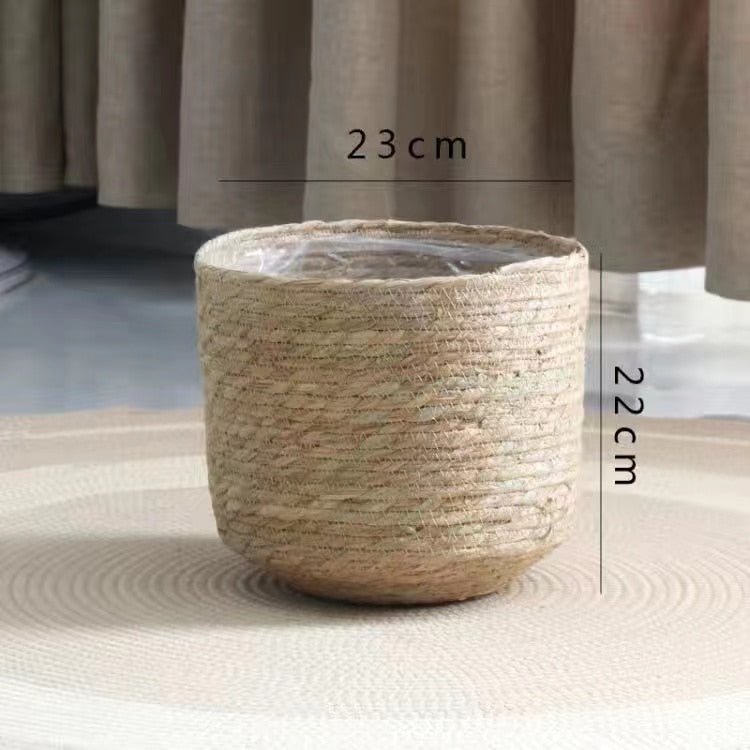 Wicker Planter Basket Natural Flower Pot Home Decor Garden Bamboo Seagrass Sunderies Storage Baskets Toy Holders