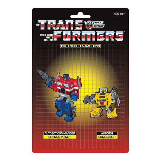 Transformers Enamel Pins - Optimus Prime X Bumblebee Retro Pin Set (32685) LOW STOCK