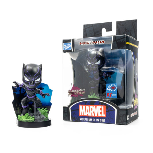 The Loyal Subjects Superama - Black Panther (Glowing Vibranium Suit) PX Limited Edition Diorama LOW STOCK