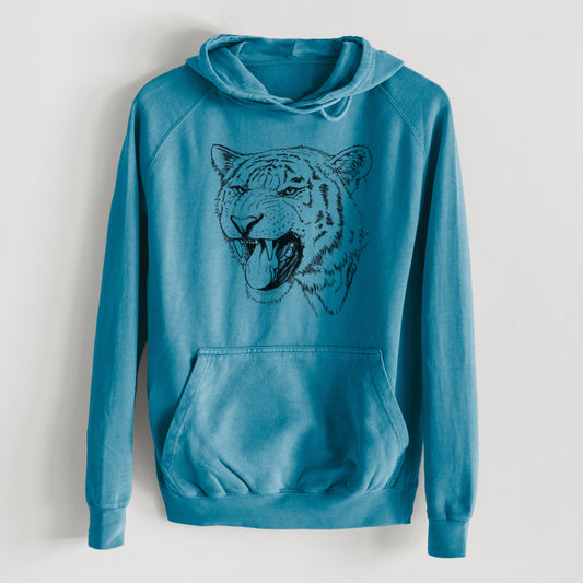 Siberian Tiger - Panthera tigris altaica  - Mid-Weight Unisex Vintage 100% Cotton Hoodie
