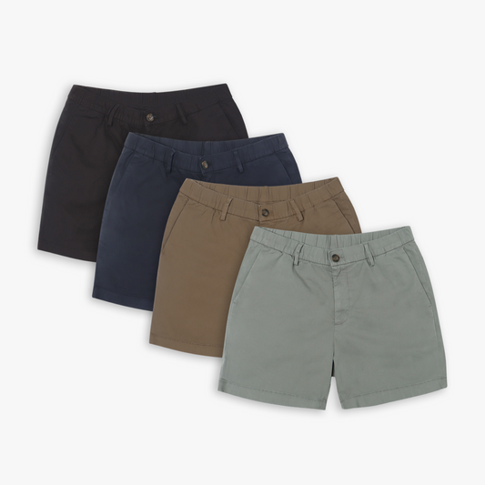 Stretch Chino Short 5.5" Grey, Desert, Navy, and Black