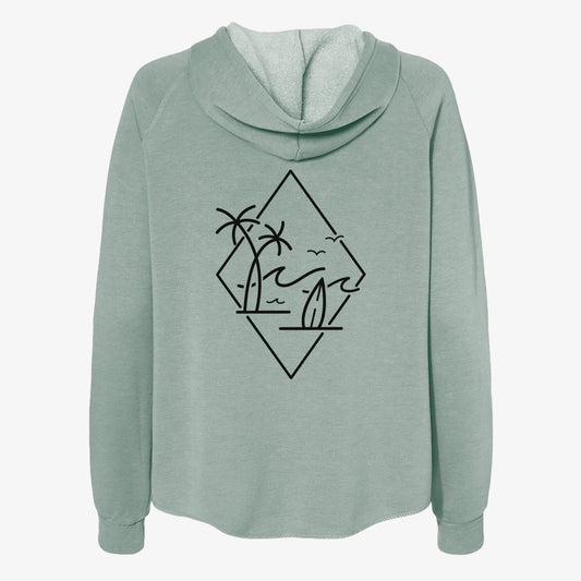 Summer Surf Diamond - Women's Cali Wave Zip-Up Sweatshirt