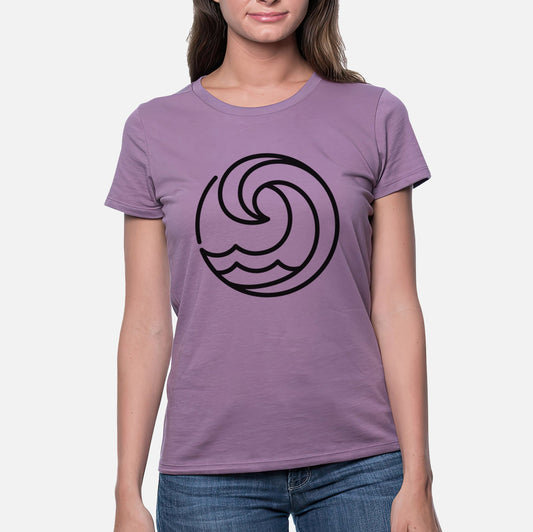 Tidal Wave Circle - Women's Crewneck - Made in USA - 100% Organic Cotton