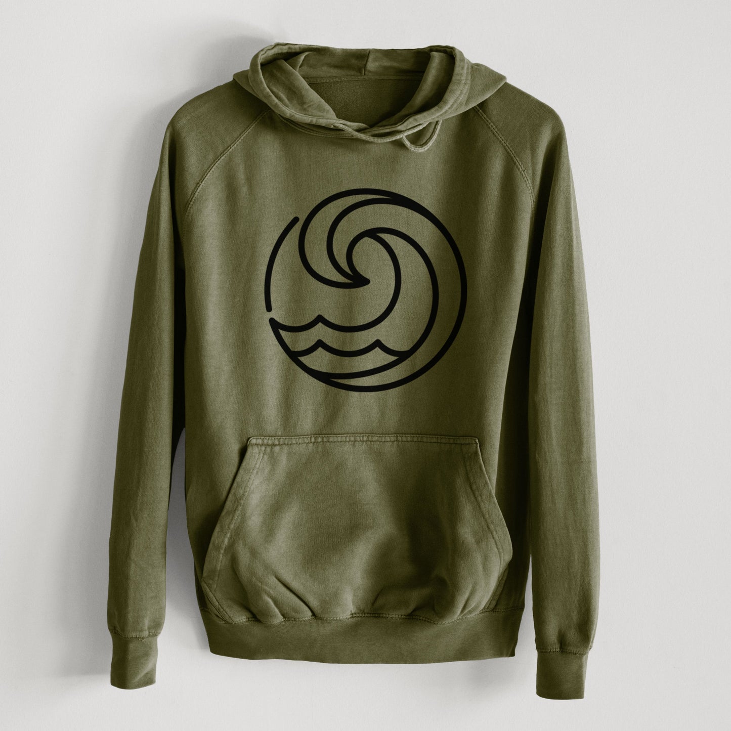 Tidal Wave Circle  - Mid-Weight Unisex Vintage 100% Cotton Hoodie