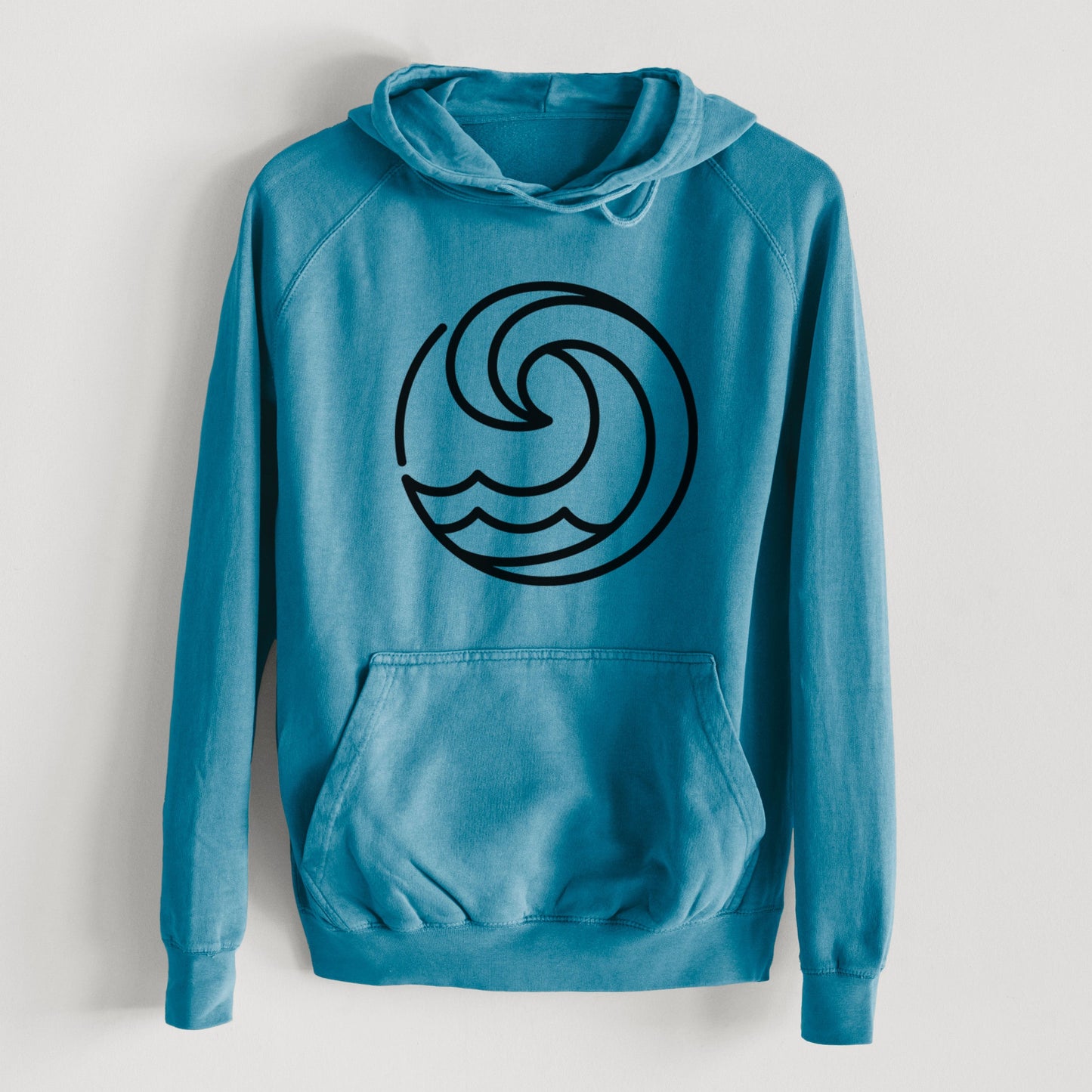 Tidal Wave Circle  - Mid-Weight Unisex Vintage 100% Cotton Hoodie