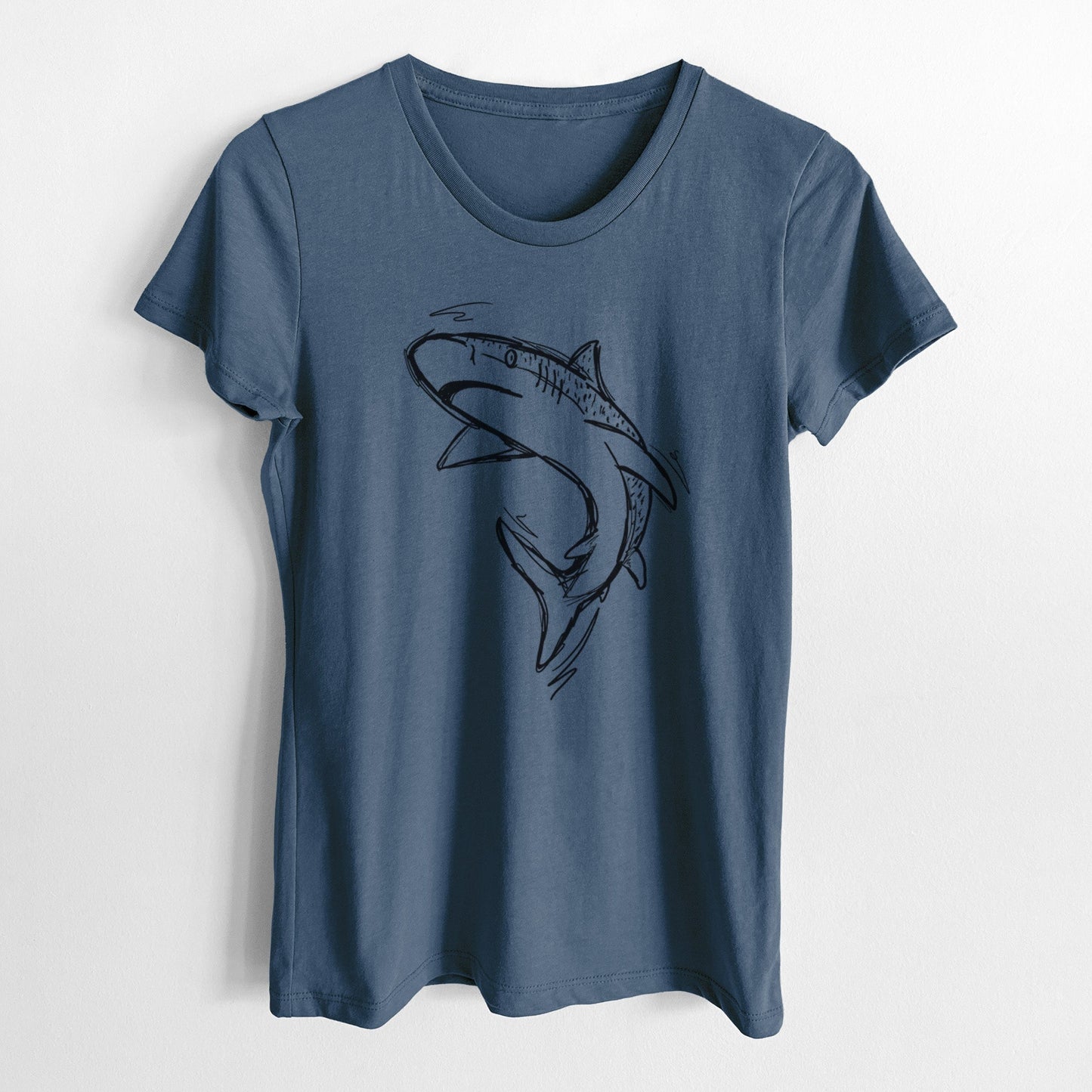 Tiger Shark - Women's Crewneck - Made in USA - 100% Organic Cotton