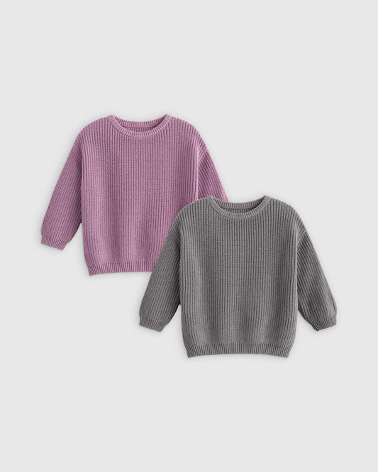 100% Organic Cotton Fisherman Tunic Sweater 2-Pack