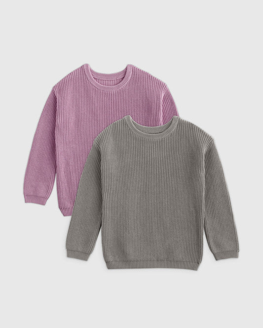 100% Organic Cotton Fisherman Tunic Sweater 2-Pack
