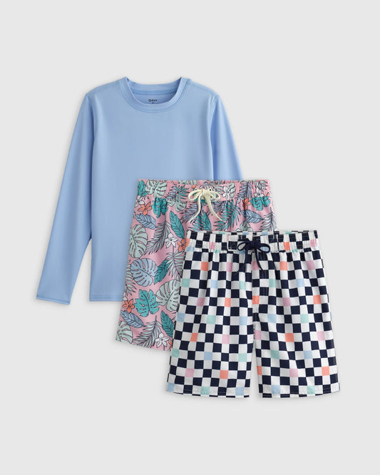 Sunsafe Rash Guard & Swim Trunks Set
