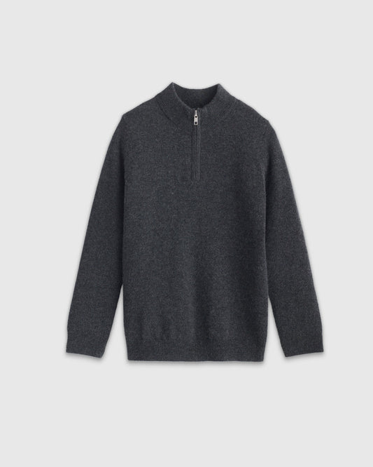 Washable Cashmere Quarter Zip Sweater