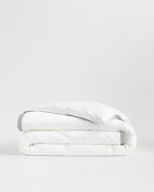 Classic Organic Percale Border Duvet Cover