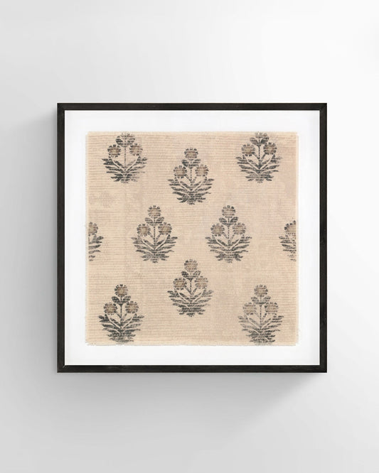 Floral Damask Linen Wall Art
