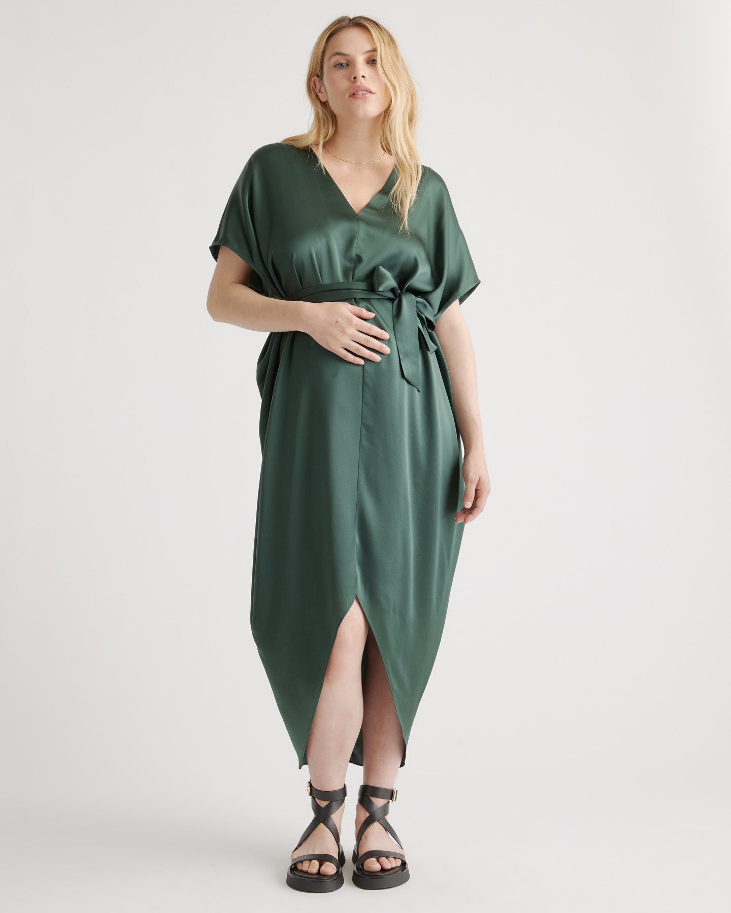 100% Washable Silk Maternity Dress