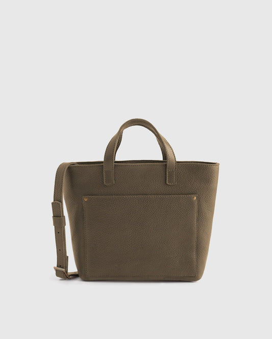 100% Leather Mini Crossbody Tote