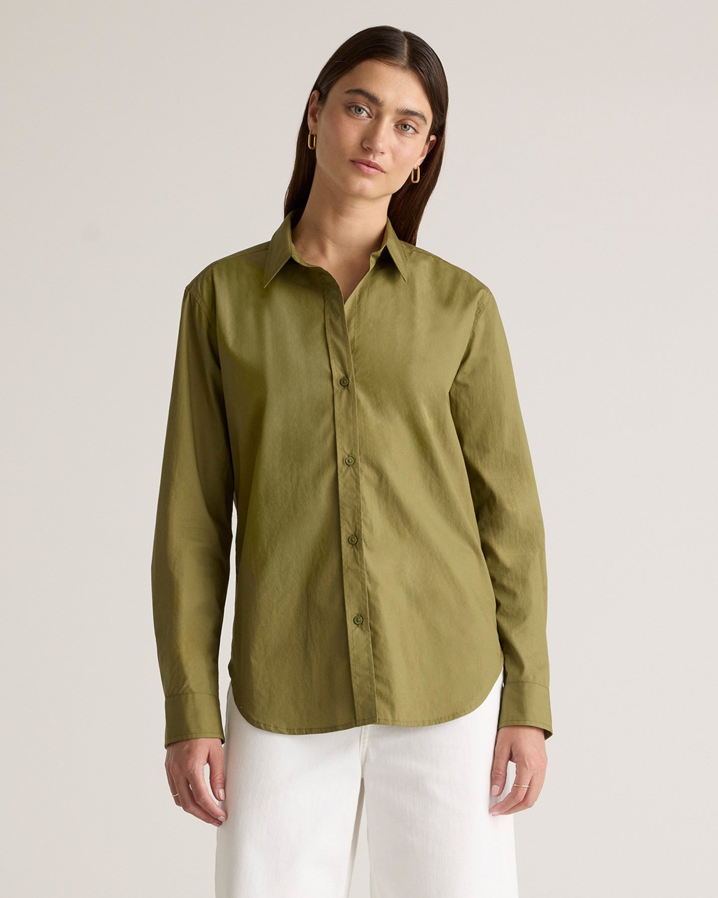 100% Organic Cotton Poplin Long Sleeve Shirt