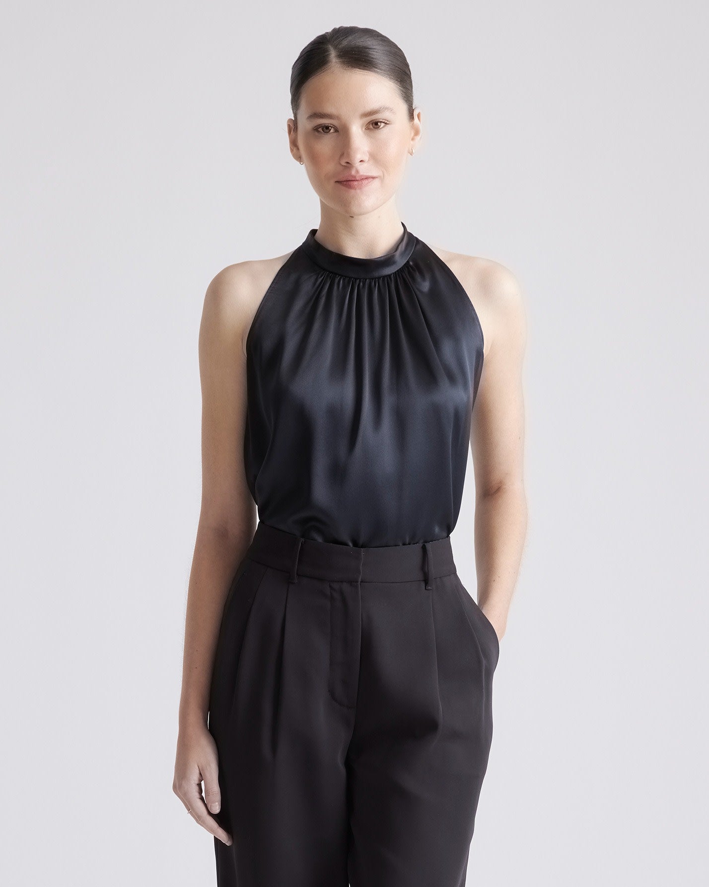 100% Washable Silk Halter Top