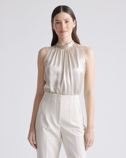 100% Washable Silk Halter Top