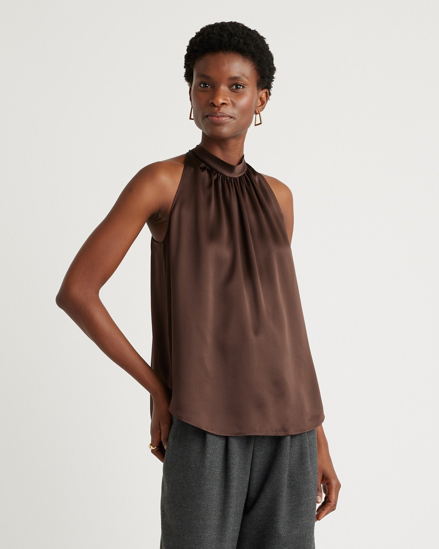 100% Washable Silk Halter Top