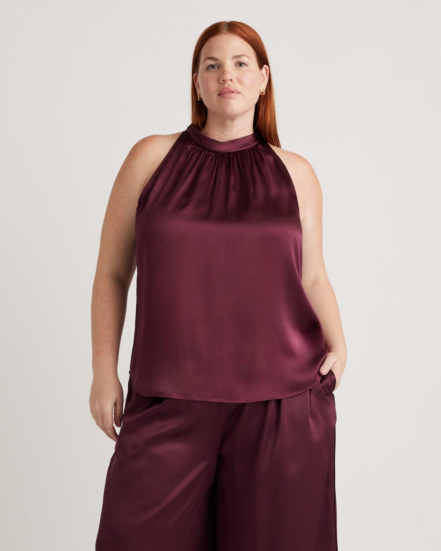 100% Washable Silk Halter Top