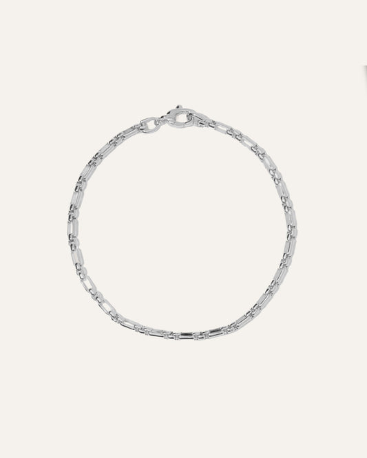 Silver Open Station Box Bracelet