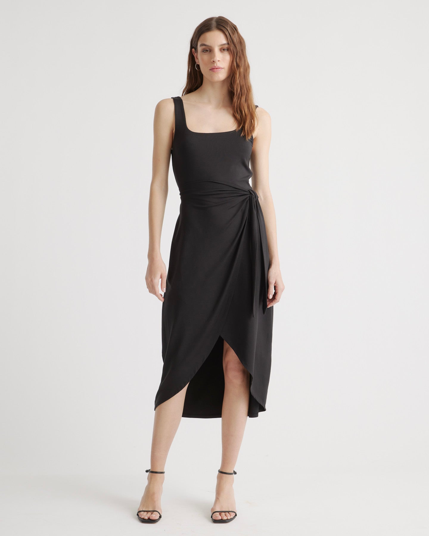 Tencel Jersey Side Tie Midi Dress