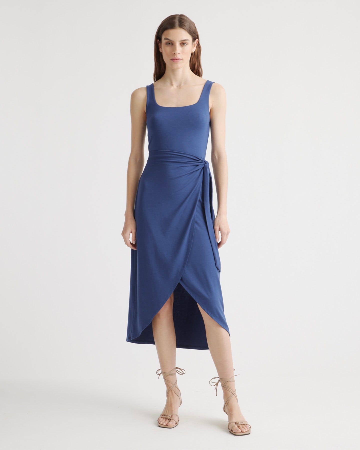 Tencel Jersey Side Tie Midi Dress