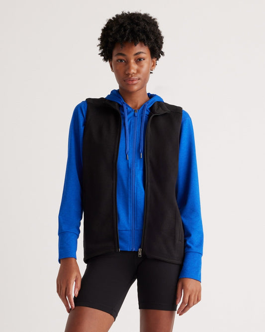 Sweater-Knit Fleece Full-Zip Vest