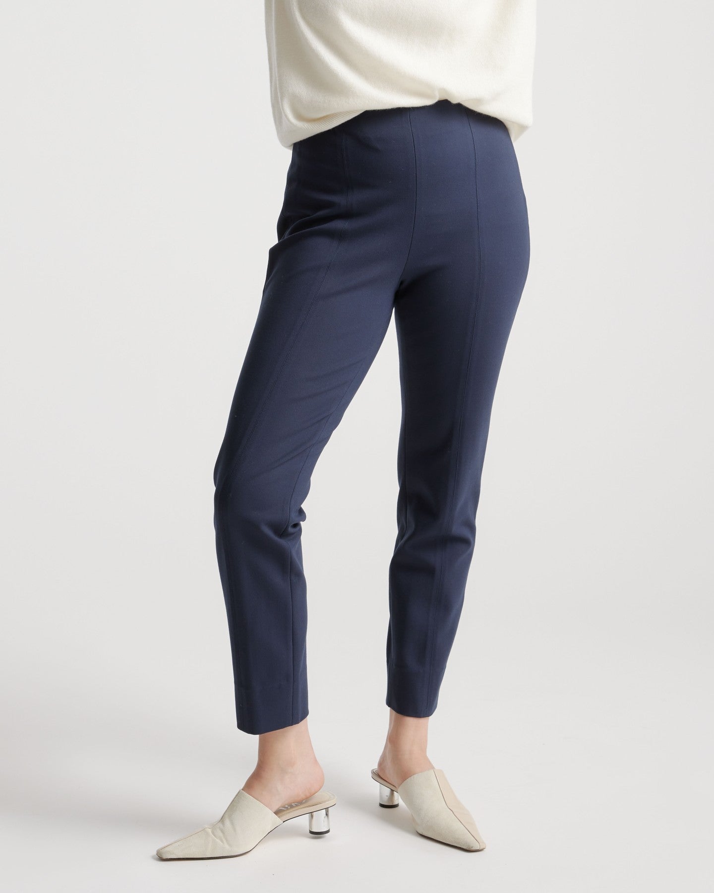 Ultra-Stretch Ponte Pintuck Ankle Pant