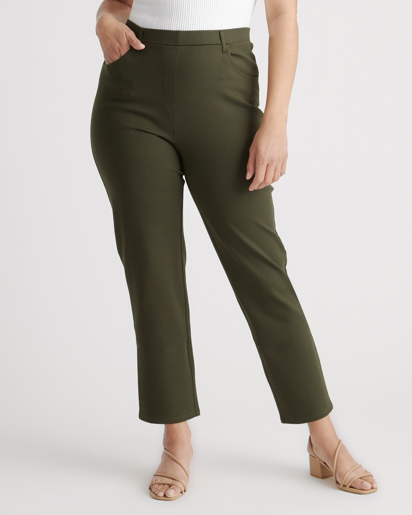 Ultra-Stretch Ponte Straight Leg 4-Pocket Pant