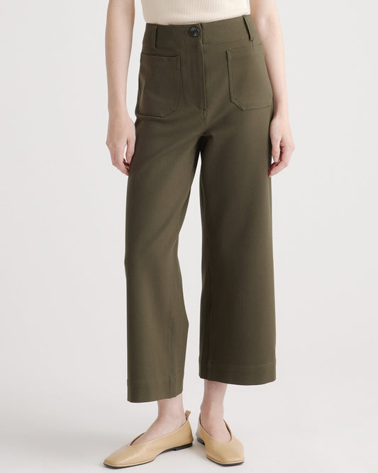 Ultra-Stretch Ponte Cropped Wide Leg Pant