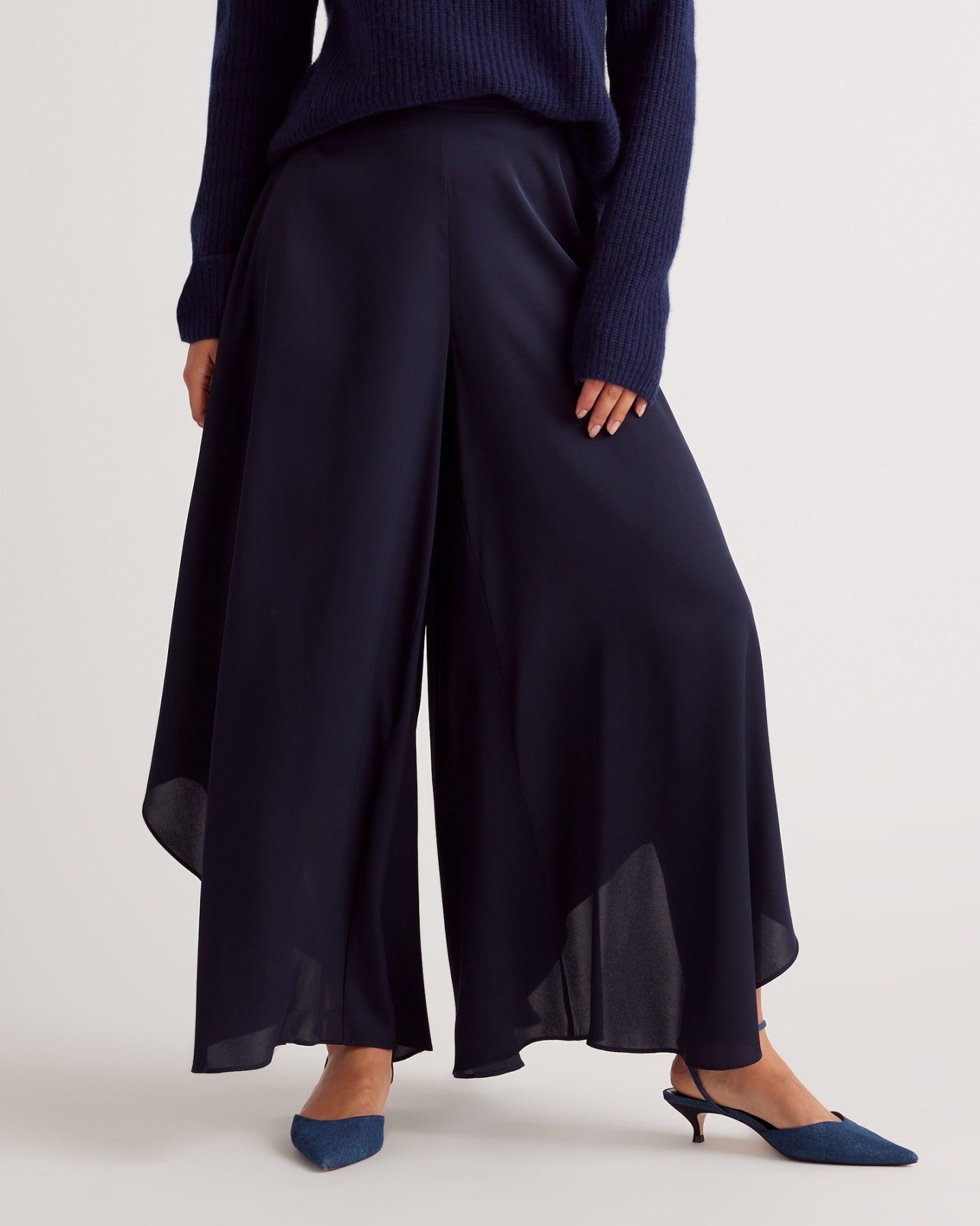 Washable Stretch Silk Palazzo Pants