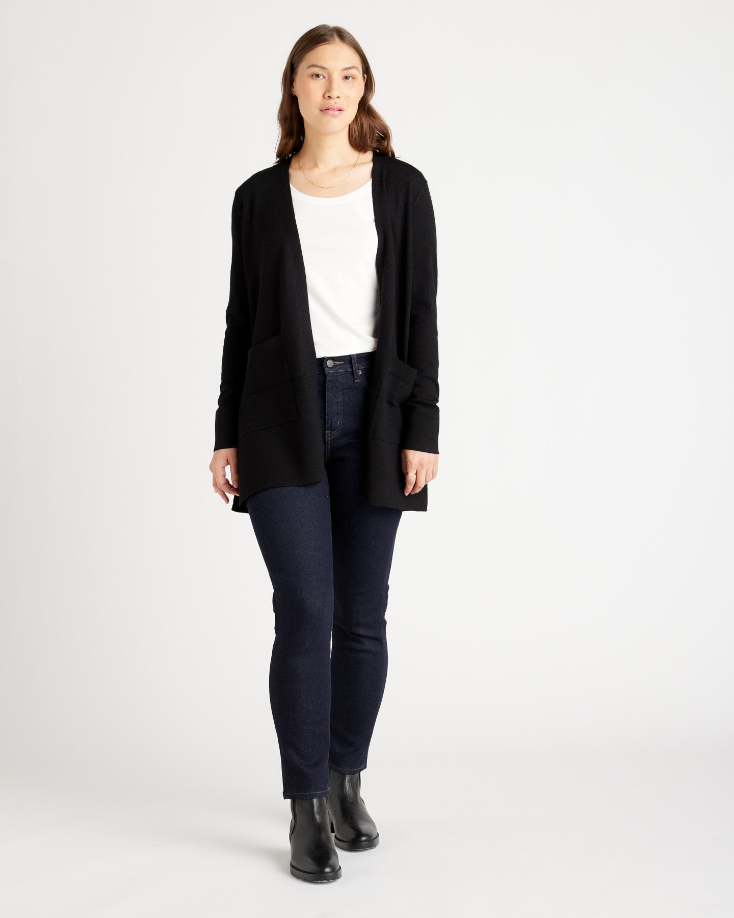 Australian Merino Wool Open Cardigan Sweater