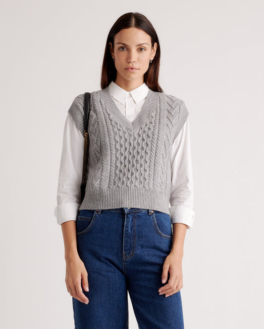 Australian Merino Wool Cable Sweater Vest