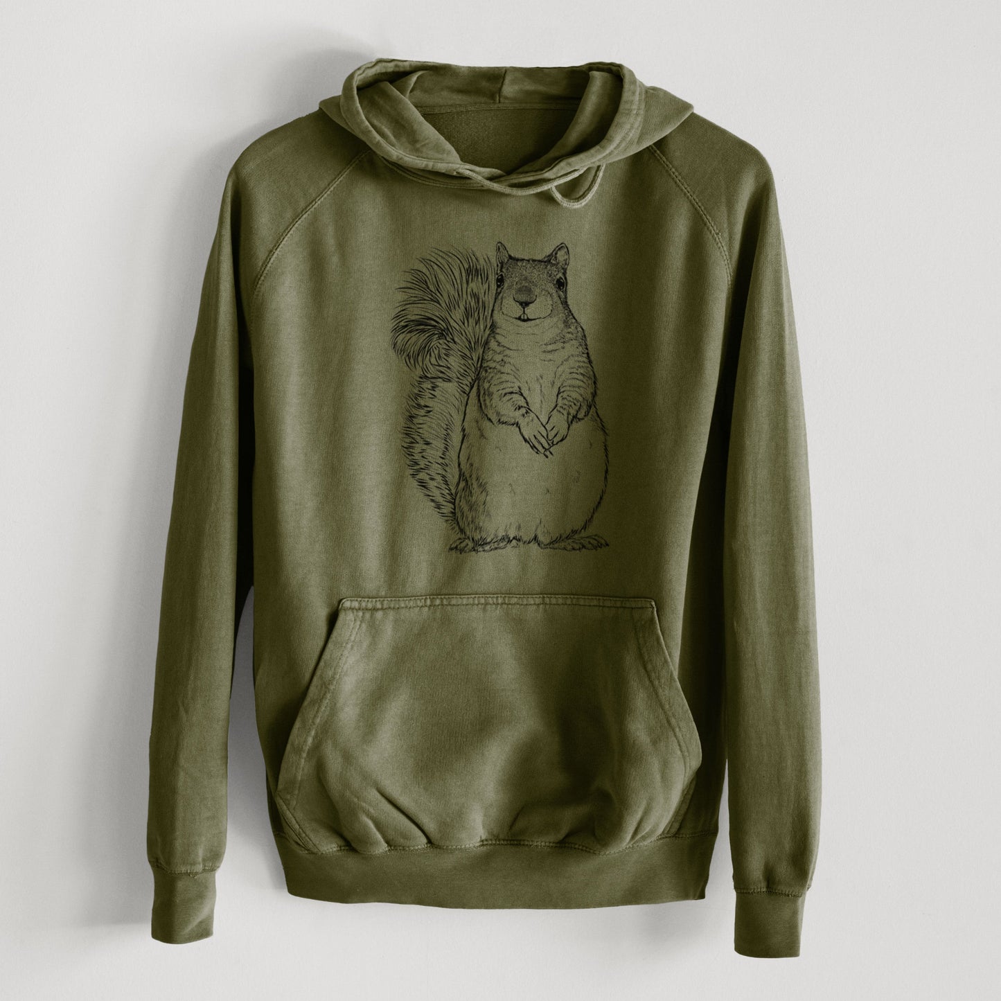 Western Grey Squirrel - Sciurus griseus  - Mid-Weight Unisex Vintage 100% Cotton Hoodie