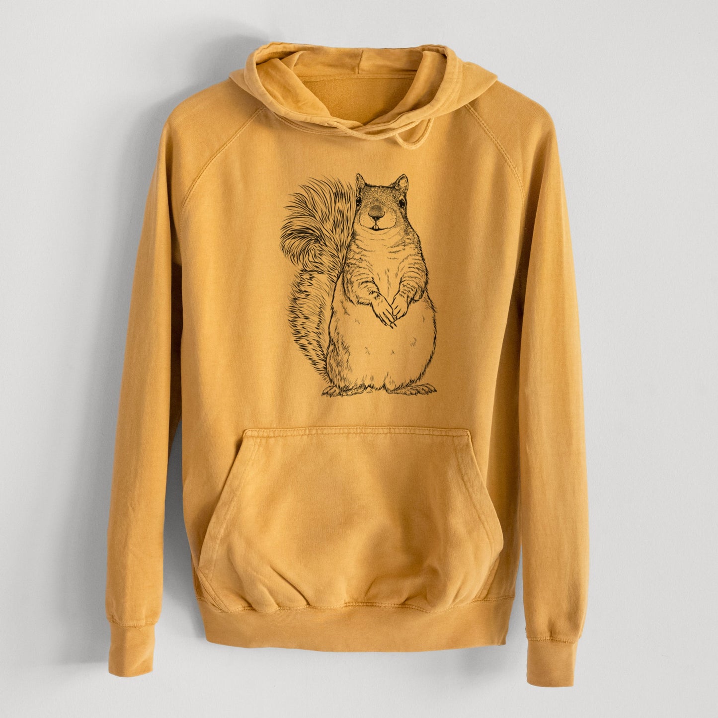 Western Grey Squirrel - Sciurus griseus  - Mid-Weight Unisex Vintage 100% Cotton Hoodie