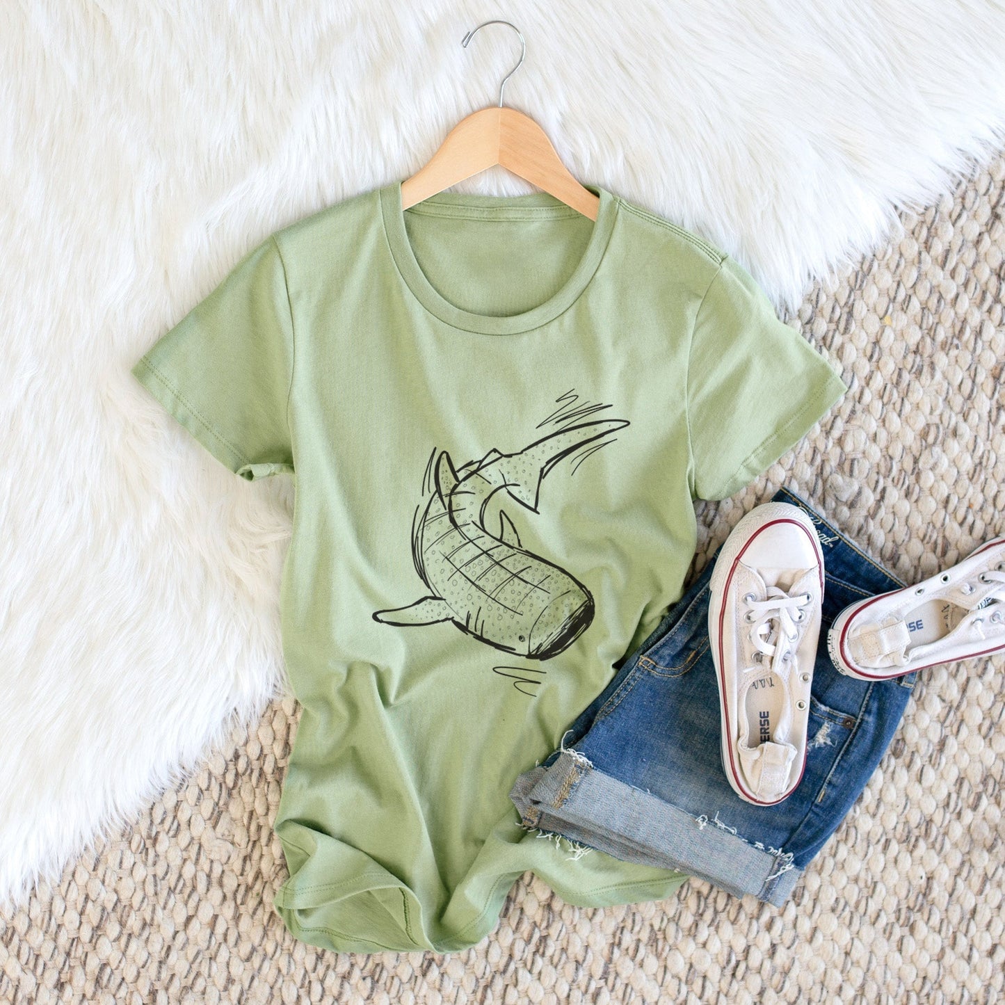 Whale Shark - Women's Crewneck - Made in USA - 100% Organic Cotton