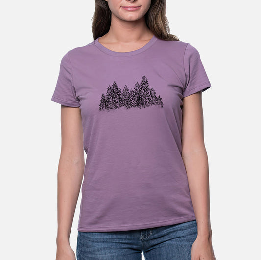 Winter Evergreens - Women's Crewneck - Made in USA - 100% Organic Cotton