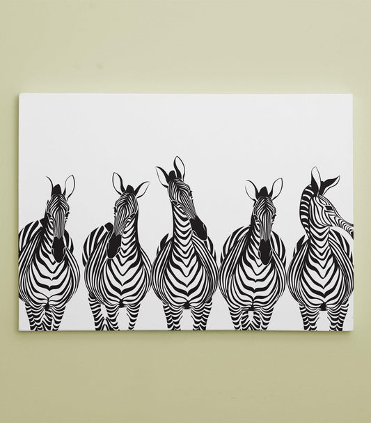 Black and White Stripe Pattern Zebra Art Canvas: by APE CANVAS #C108