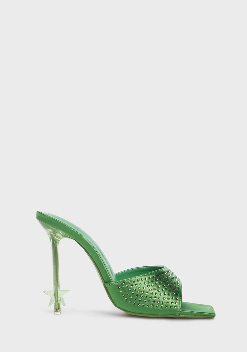 Green Nelly Peep Toe Heels