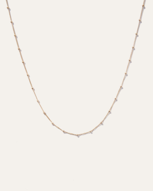 14k Gold Station Bead Choker