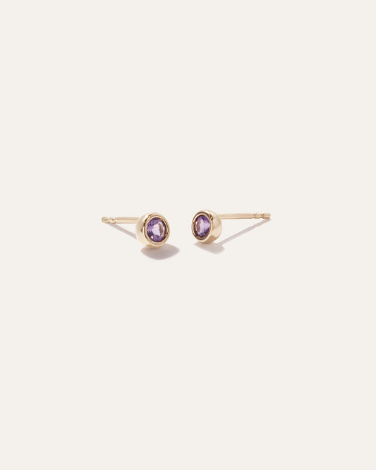 14k Gold Birthstone Studs