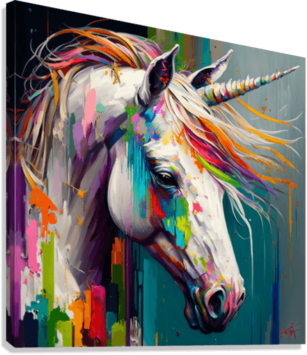 Unicorn Colored palette knife oil painting Abstract by Goldfishwallart - Premium artwork from Concordia Style Boutique - Just $71! Shop now at Concordia Style Boutique