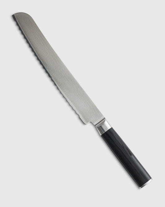 Essential Japanese Damascus Steel 9" Serrated Bread Knife