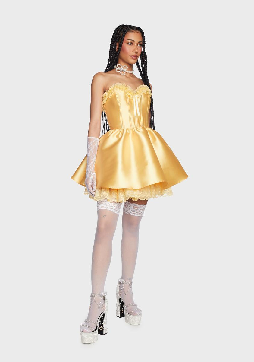 Forever Fancy Corset Dress - Yellow