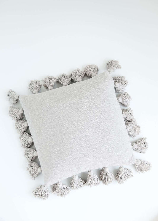Cotton Throw Pillow With Tassels