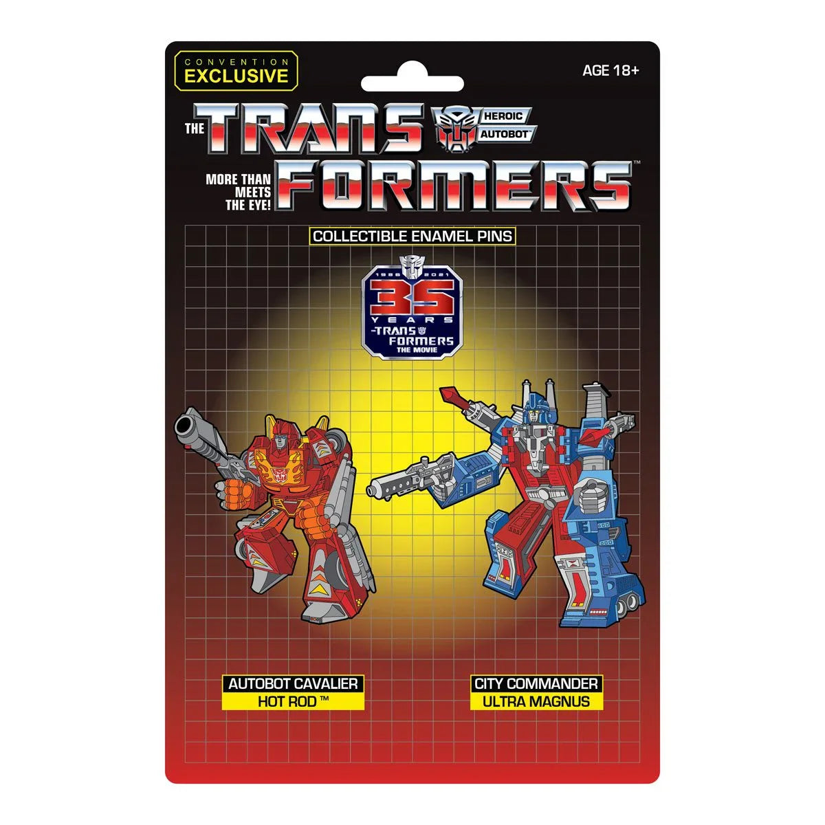 Transformers the Movie 35th Anniversary Hotrod X Ultra Magnus Retro Pin Set (31955) - Convention Exclusive LAST ONE!