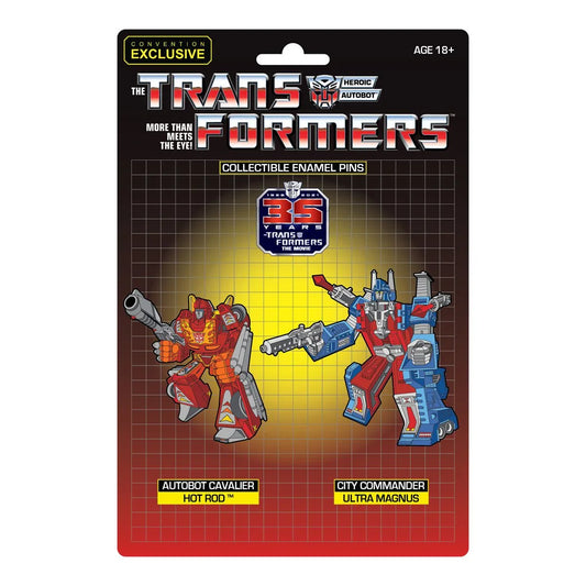 Transformers the Movie 35th Anniversary Hotrod X Ultra Magnus Retro Pin Set (31955) - Convention Exclusive LAST ONE!