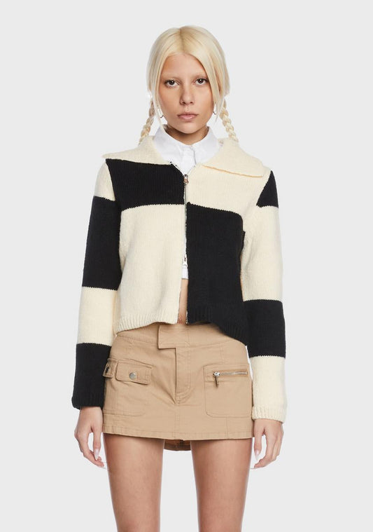 Sneaking Out Color Block Cardigan