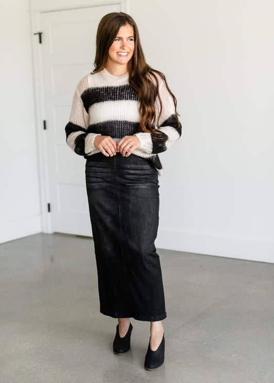 Donna Black Denim Skirt - FINAL SALE