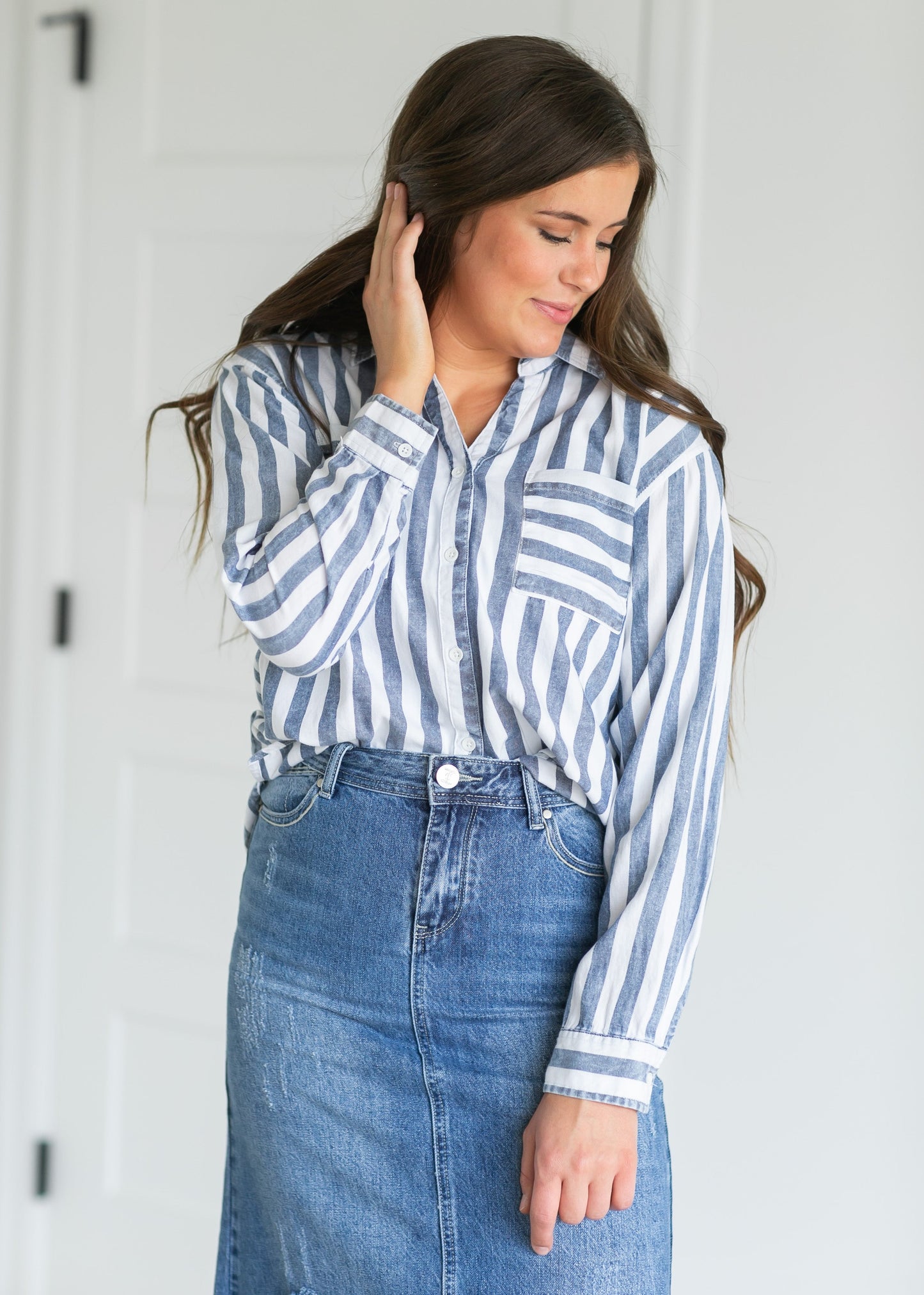 Everly Midi Denim Skirt